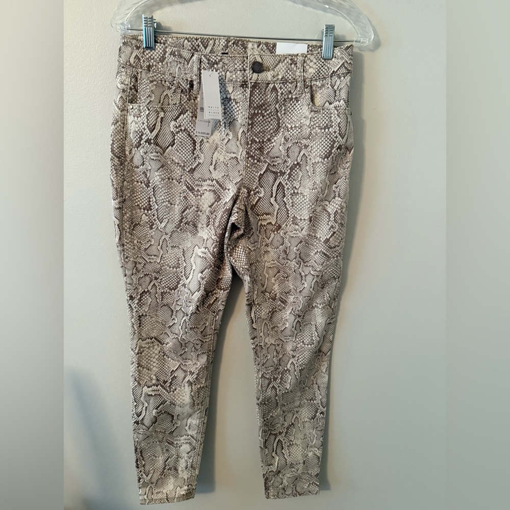 White House Black Market Snake Print High Rise Skinny Pants